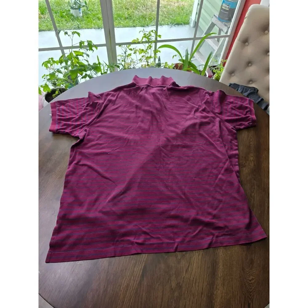 Polo Ralph Lauren 4XB‎ Big Grand Burgundy & Blue Striped Short Sleeve Polo Shirt